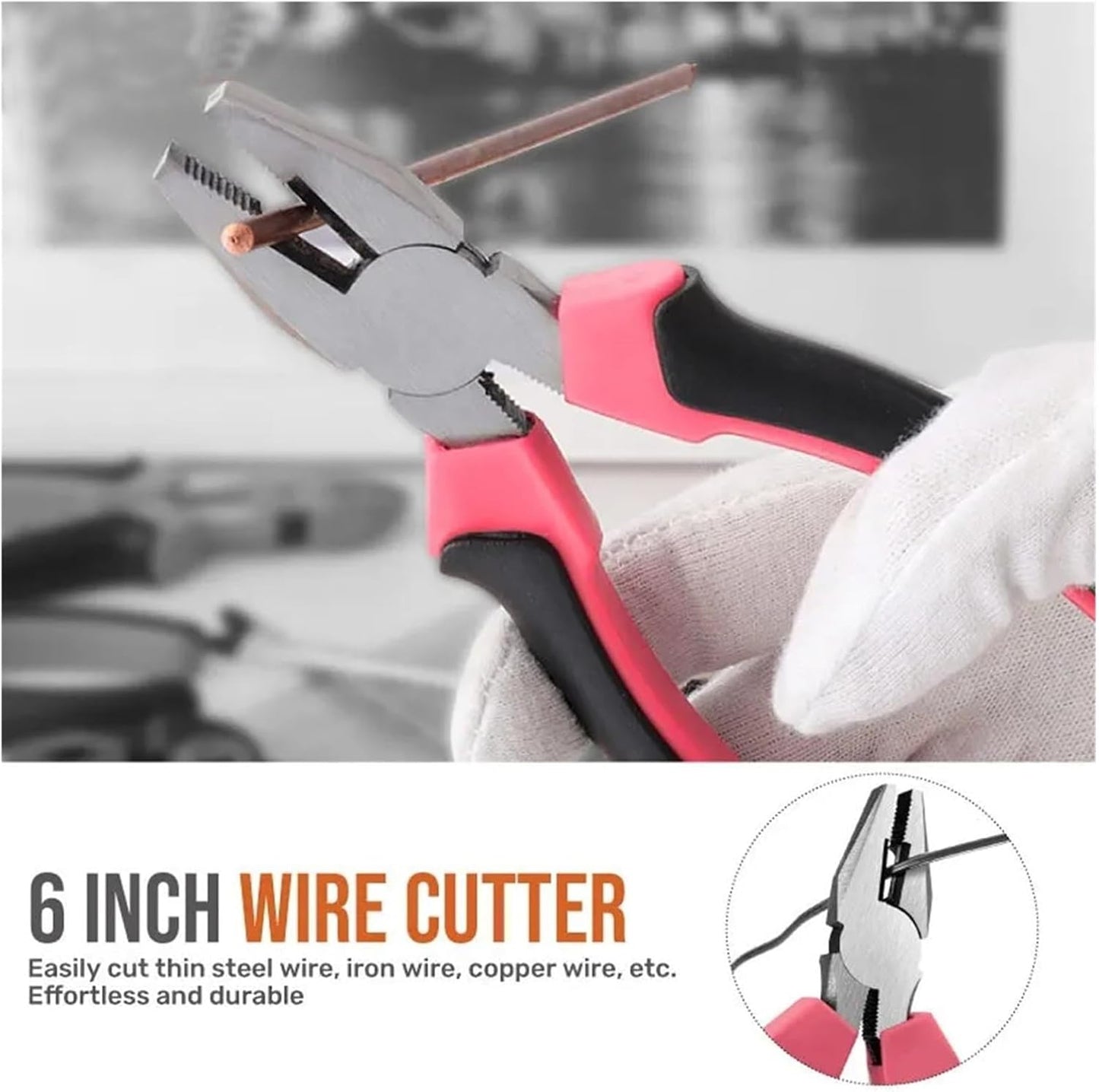 24pcs Home DIY Tool Kit for Household, Office & Garage - Repair Small Hand Tool Set with Storage Case Tool(Pink)