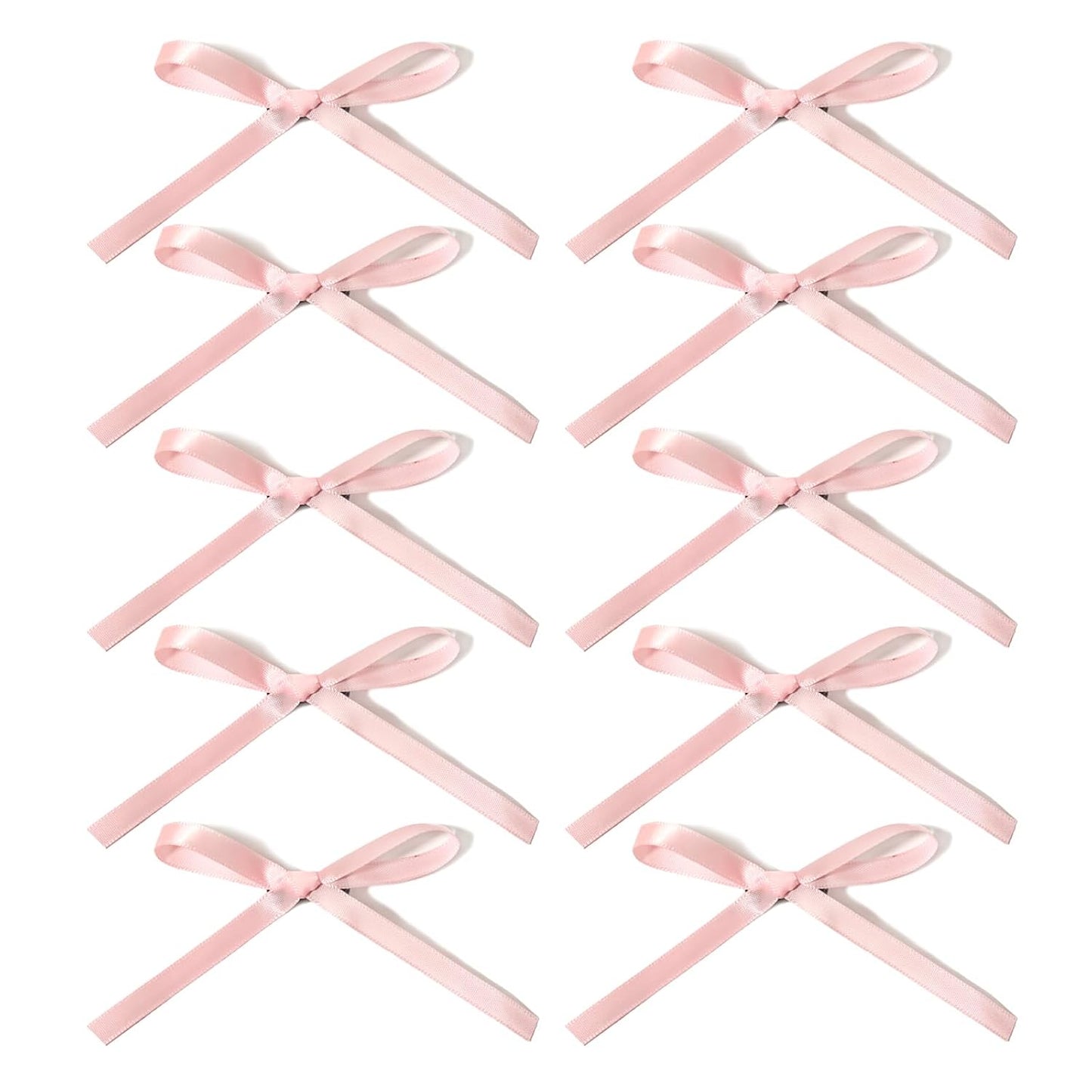 Bow Hair Clip, 10Pcs Pink Satin Fabric Bowknot with Long Tail Tassel Ribbon Claw Clips for Girls Teens Kids Hair Barrettes with Bow Accessories