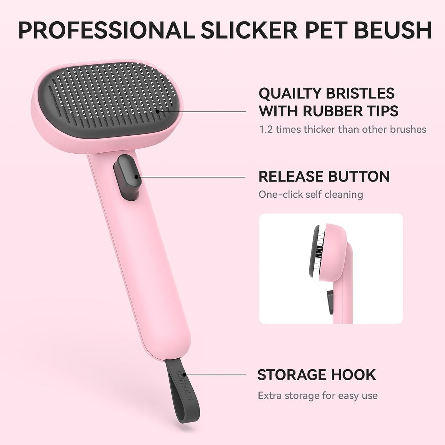 Aumuca Cat Brushes for Indoor Cats, Cat Hair Brush for Shedding, Cat Brush for Long or Short Haired Cats, Cat Grooming Deshedding Brush for Dog Kitten Horse Massage Removes Loose Fur