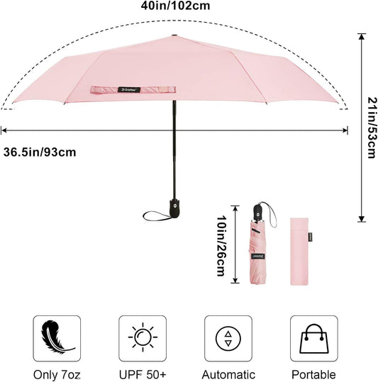 G4Free Travel Sun Umbrella - UPF 50+ UV Protection, 40 Inch Mini Super Slim Small Size Umbrella, Portable Automatic Open and Close