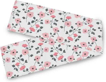 Boho Simple Style Florals Peach Autumn Table Runner, 13x70inches, Wedding Decorations Reusable White Table Runner 70" Long