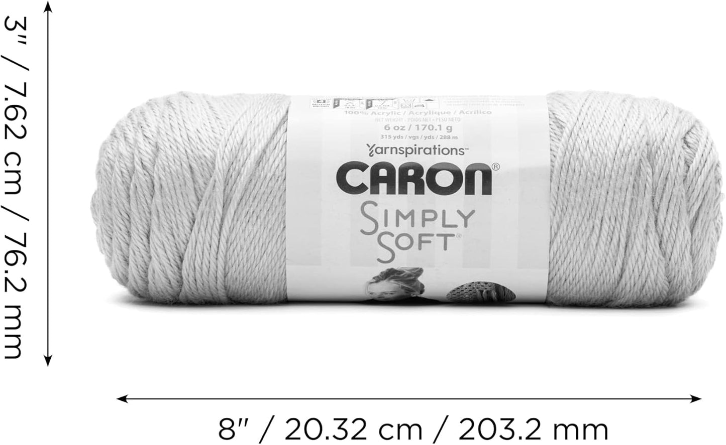 Caron Simply Soft Peach Yarn - 3 Pack of 170.1g/6oz - 100% Acrylic - #4 Worsted (Medium) - 315 Yards - Knitting/Crochet