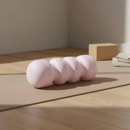 Qianly Wavy Foam Roller Deep Tissue Massage Expanded Polypropylene Foam Roller Lightweight Stretching Column for Yogis, Pink, Hardness 55