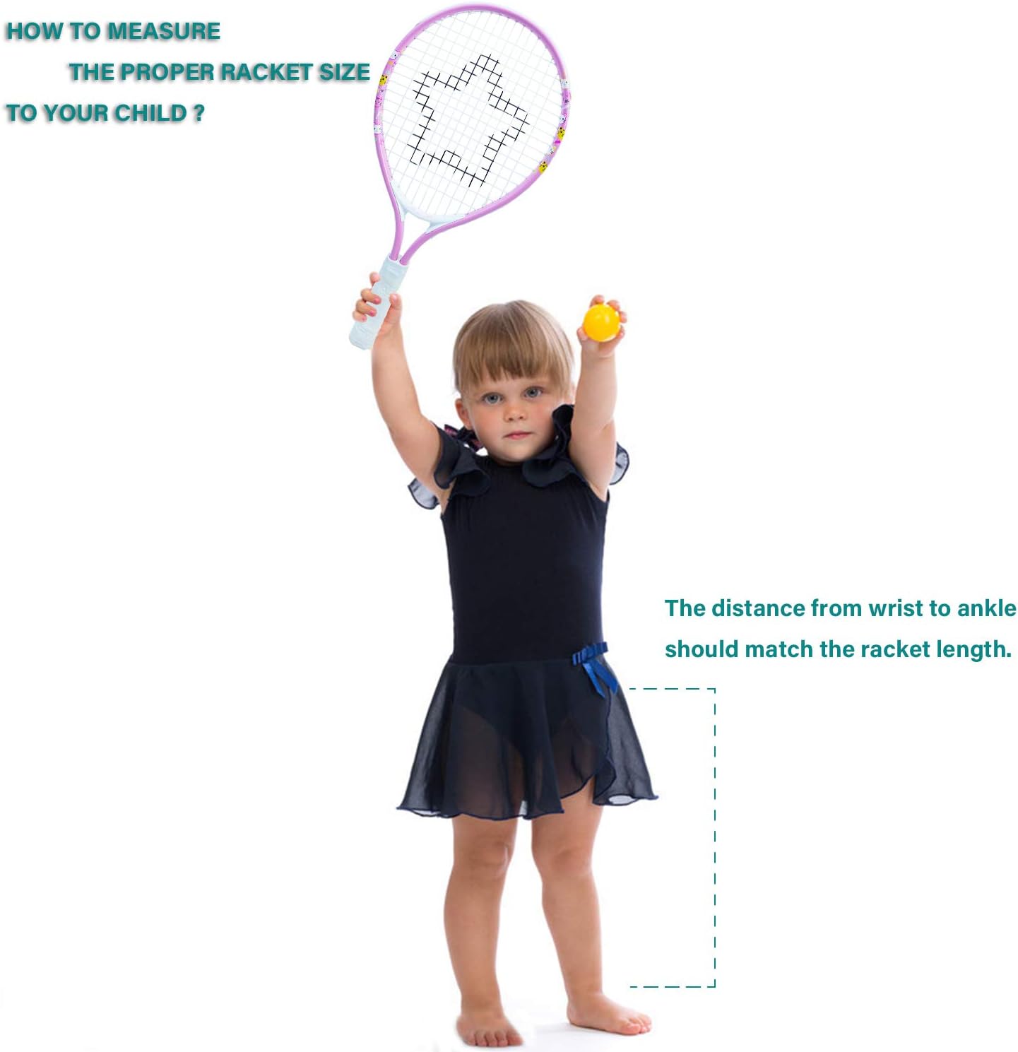 AMA SPORT Kids Tennis Racket for Junior Toddlers Starter Kit 17-25" Tennis Racquet for Girls and Boys with 420D Nylon Shoulder Strap Bag