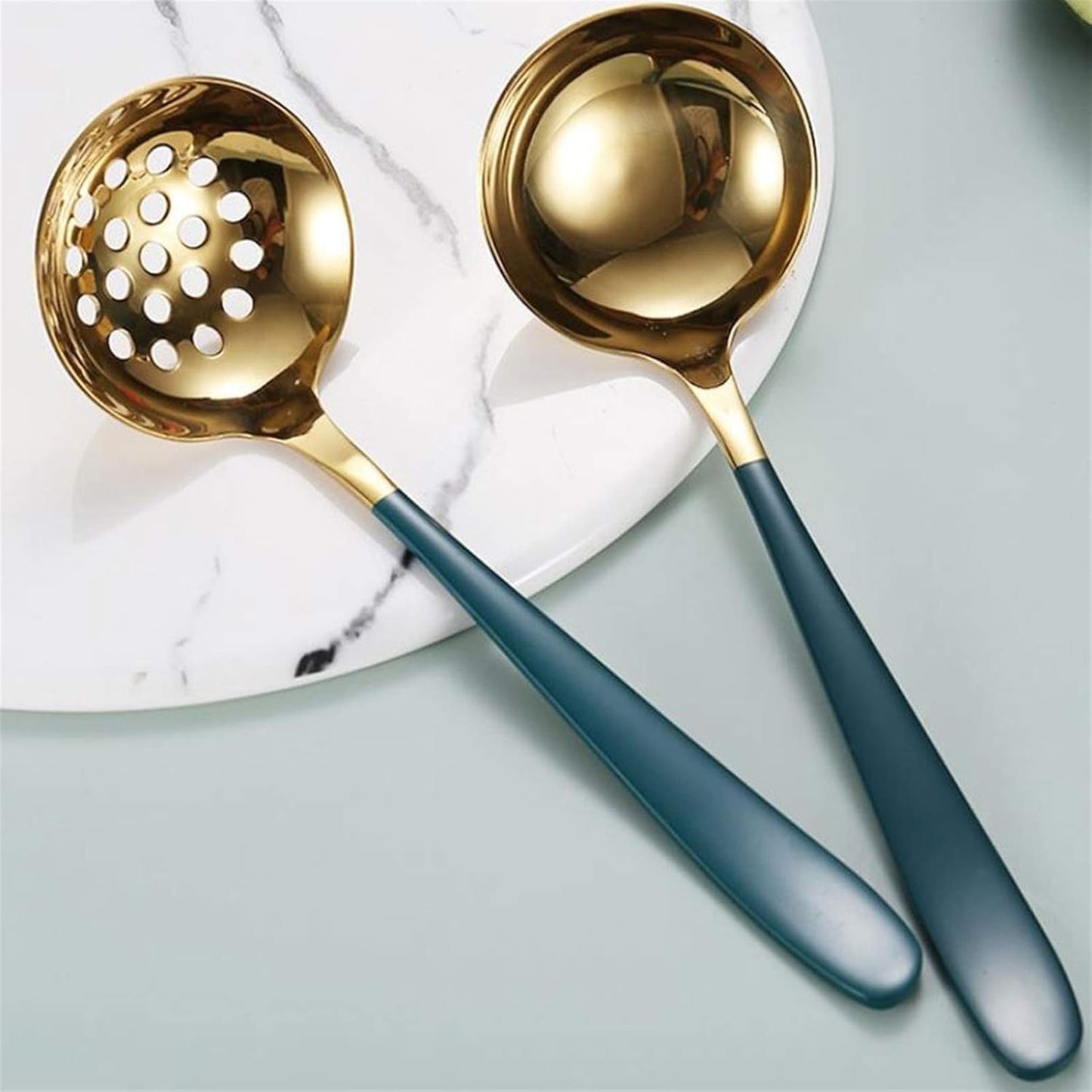 Strainer Spoon, Slotted Kitchen Spoon and Soup Ladle, Stainless Steel Soup Ladle for Hot Pot, Colander for Home, Restaurant, Kitchen, Filter, Pink