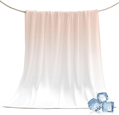 Cooling Blanket for Hot Sleepers Peach Pink Lightweight Breathable Double Sided Summer Blanket Gradient White Cooling Throw Blanket for Couch Bed Night Sweats 30"x40"