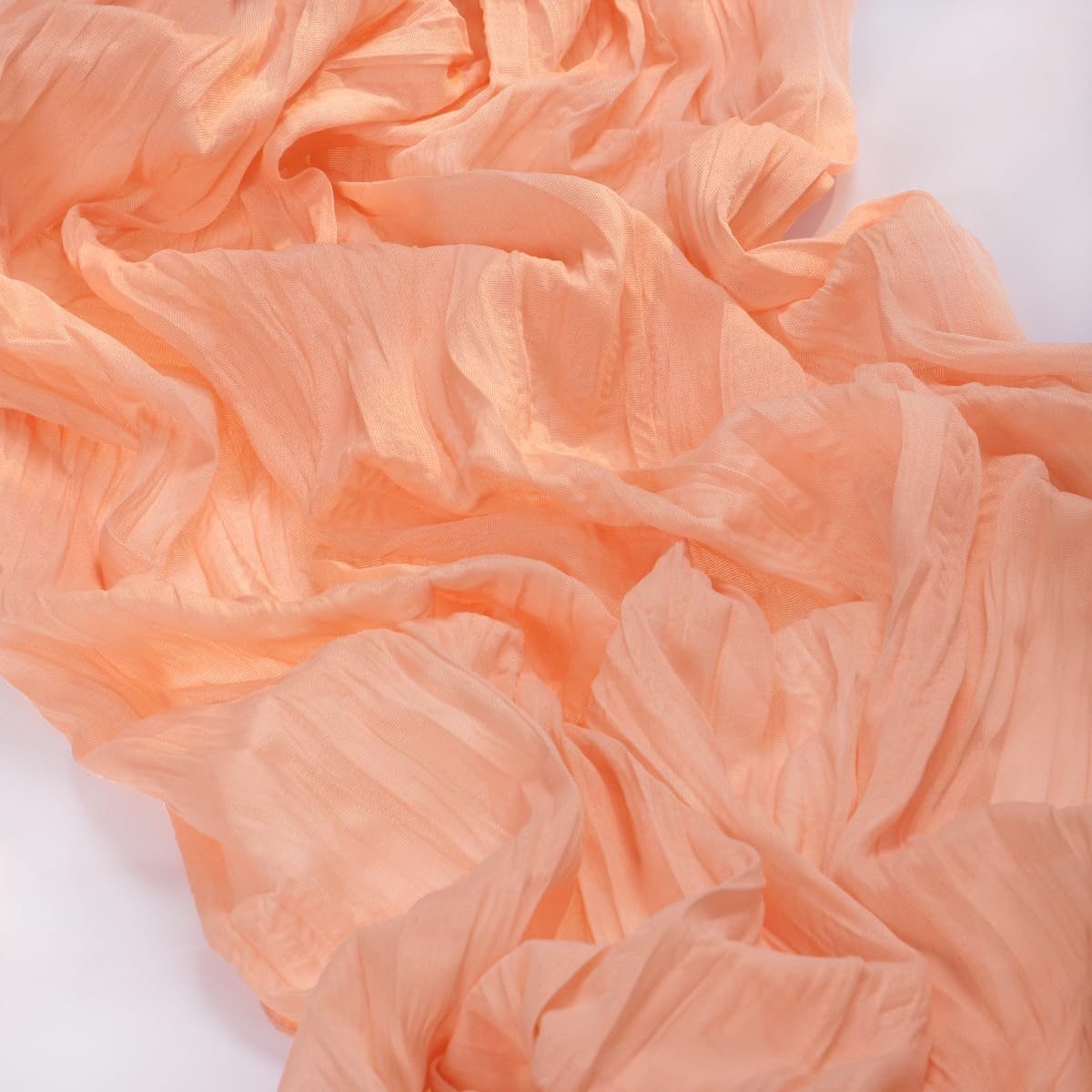 MLMC 3 Pack Peach Cheesecloth Table Runner 10ft Summer Rustic Gauze Cheese Cloth Table Runner 35x120 Inches for Wedding Bridal Baby Shower Party Decor