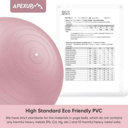 APEXUP Yoga Ball, 660 lbs Anti-Burst Exercise Ball with Pump, 5 Sizes | Anti-Burst, Anti-Slip, SGS Certified, Strengthens Core, Improves Balance & Posture, Boosts Flexibility & Stability