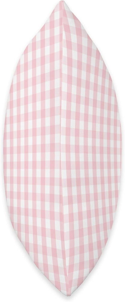White and Light Pink Pastel Color Gingham Check Throw Pillow