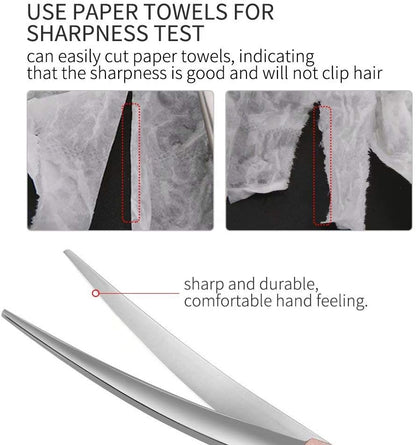 Professional Curved Dog Grooming Scissors 7'' Rose Gold 440C Stainless Steel Pet Cutting Shears Safety Trimming Shearing for Dogs Cats