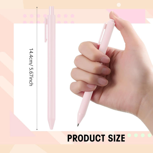 Teling 100 Pcs Ballpoint Pens Retractable Comfortable Cute Stylish Writing Pens in Medium Point 1.0 mm for Office Supplies(Pale Pink)
