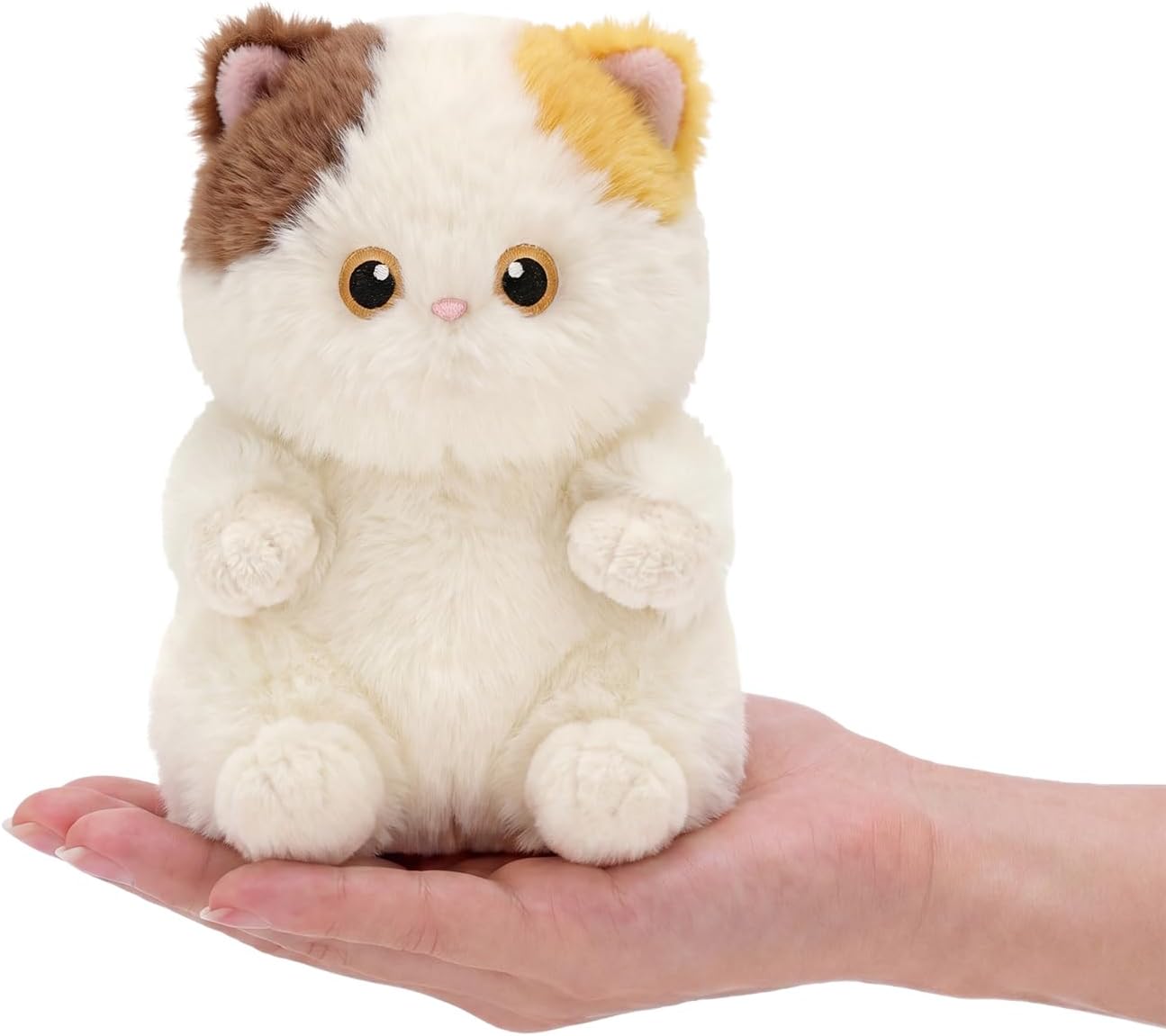 PEACH CAT Calico Cat Stuffed Animal Cute Plush Keychain for Backpack Small Plush Pendant Toys Bag Charms Gifts for Kids & Adults