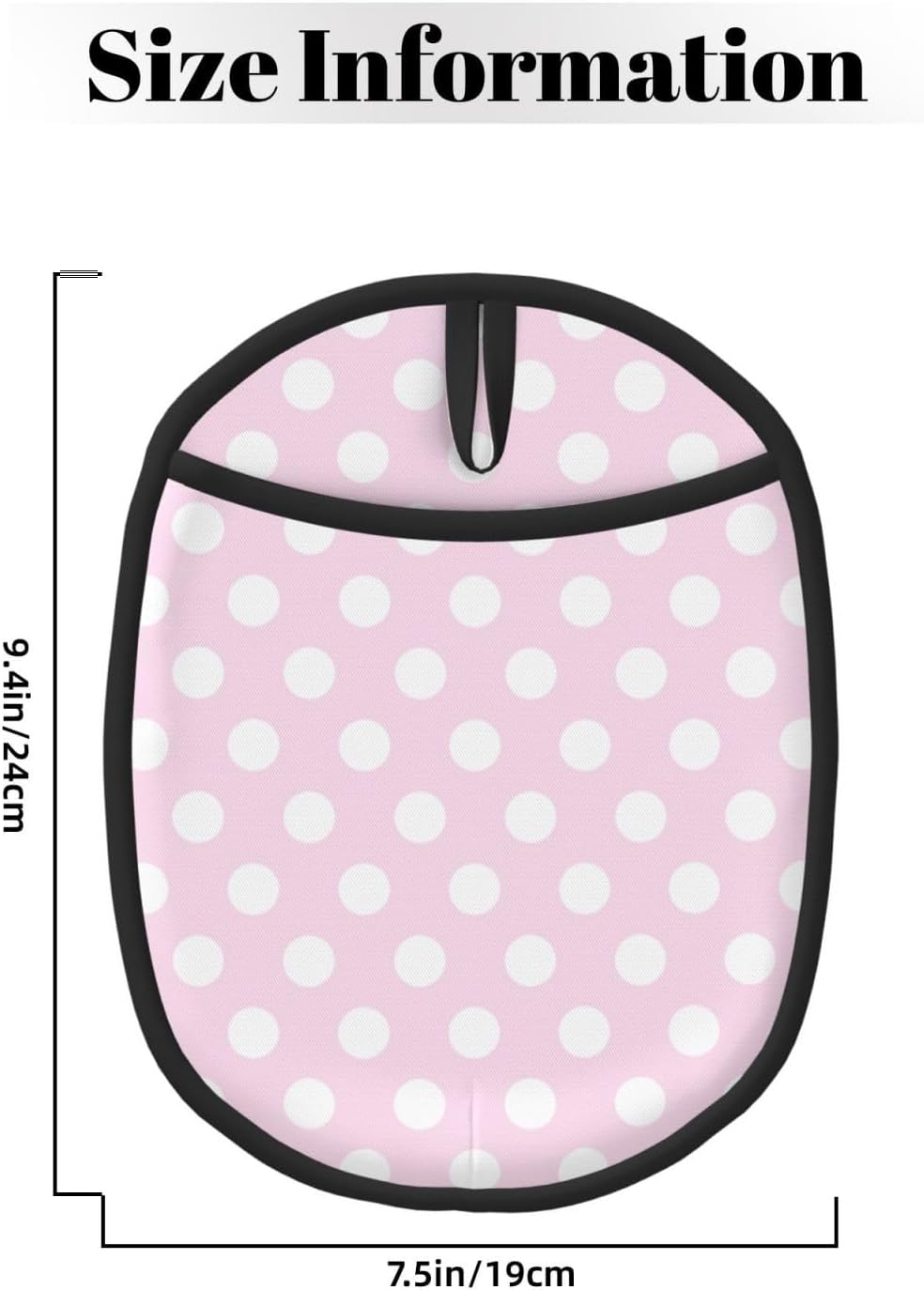 Pot Holders for Kitchen - Non Slip Silicone Oven Mitts Hot Pads, Heat Resistant Pot Holders, Light Pink Polka Dot Print A Hanging Loop Potholders for Baking Kitchen with Pocket