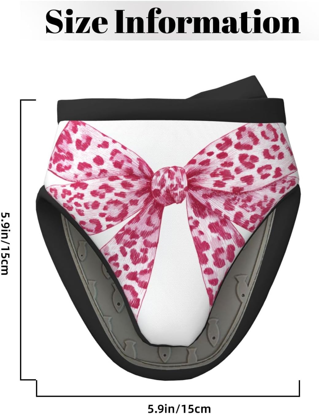 Light Pink Leopard Bow Mini Silicone Oven Mitts Heat and Slip Resistant Kitchen Mittens,Short Oven Gloves for Safe Cooking Baking & Grill,5.9"X5.9"