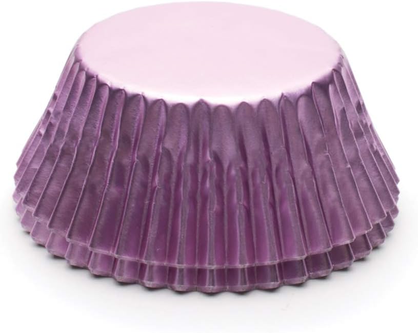 Fox Run Light Pink Foil Muffin and Cupcake Liners, Set of 32 Standard Size Wrappers