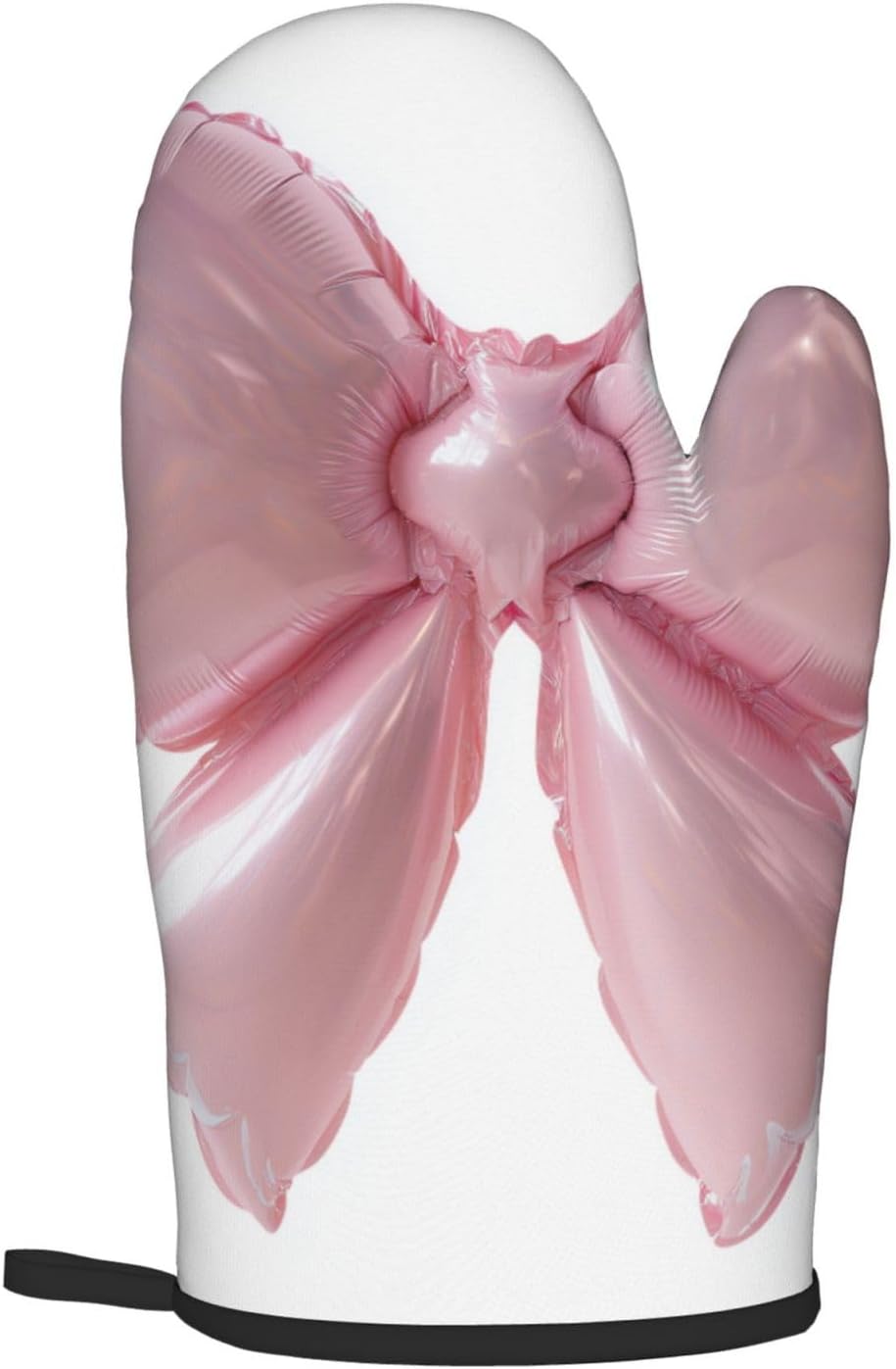 Light Pink Bow Balloon Oven Mitts and Pot Holders Sets,Heat Resistant Potholder Kitchen Decor for Cooking Baking BBQ, Oven Glove Set