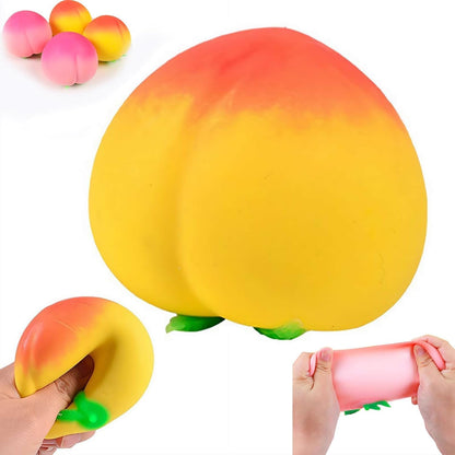 Peach Peach Toys Slow Rising Soft Peach Fruit Toy, Stress Relief Squishy, Stuffed Plush Gift (Yellow)