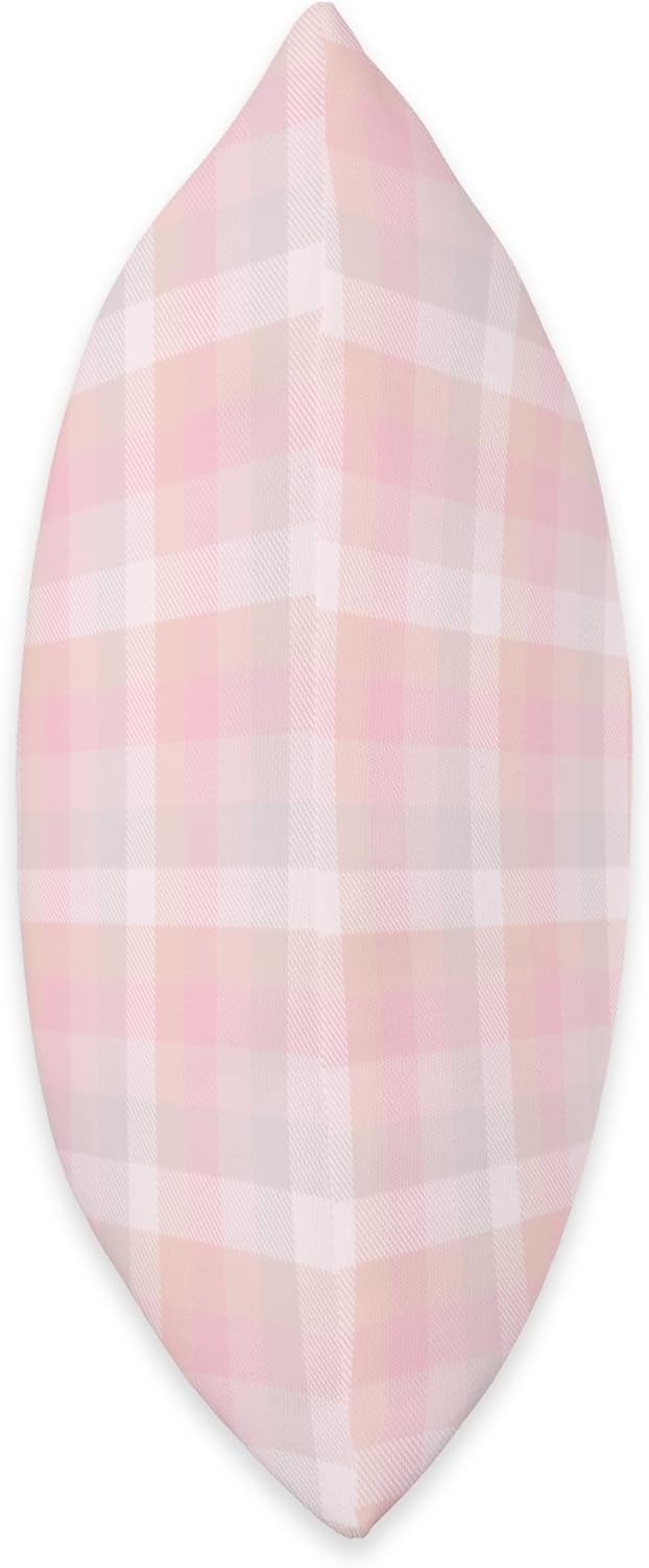 Cute Pastel Pink Peach Plaid Check Gingham Checkered Pattern Throw Pillow