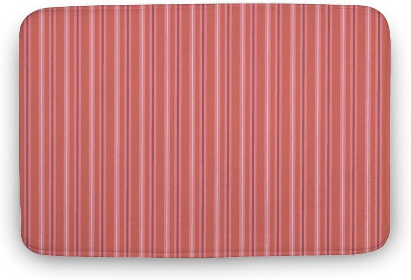 Trendy & Cute Pink Stripes Bath Mat Rug 24x16, Ultra Soft Bathroom Rug, Non Slip and Absorbent Bath Rug Carpet for Bathroom Floor, Tub and Shower