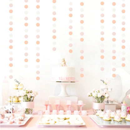 Peach-Pink White Party-Decorations Paper Garland - 52ft Princess Birthday Streamers Banner,Boho Bridal Baby Shower Bachelorette Wedding Hanging Supplies Decor Hugfond