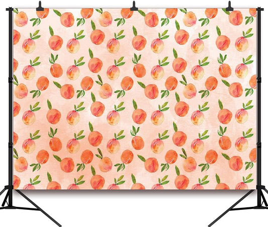 7x5 FT Peach Backdrop One Sweet Peach Birthday Party Decorations Baby Shower Birthday Party Background Cake Table Banner Supplies Photo Props