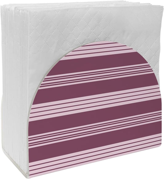Napkin Holder Pink Plum Stripes Standing Napkin Dispenser Tissue Organizer 1 Pack Horizontal Striped Lines Acrylic Paper Napkin Holders for Table Kitchen Dining Cocktail Party Cafe Bar Bathroom