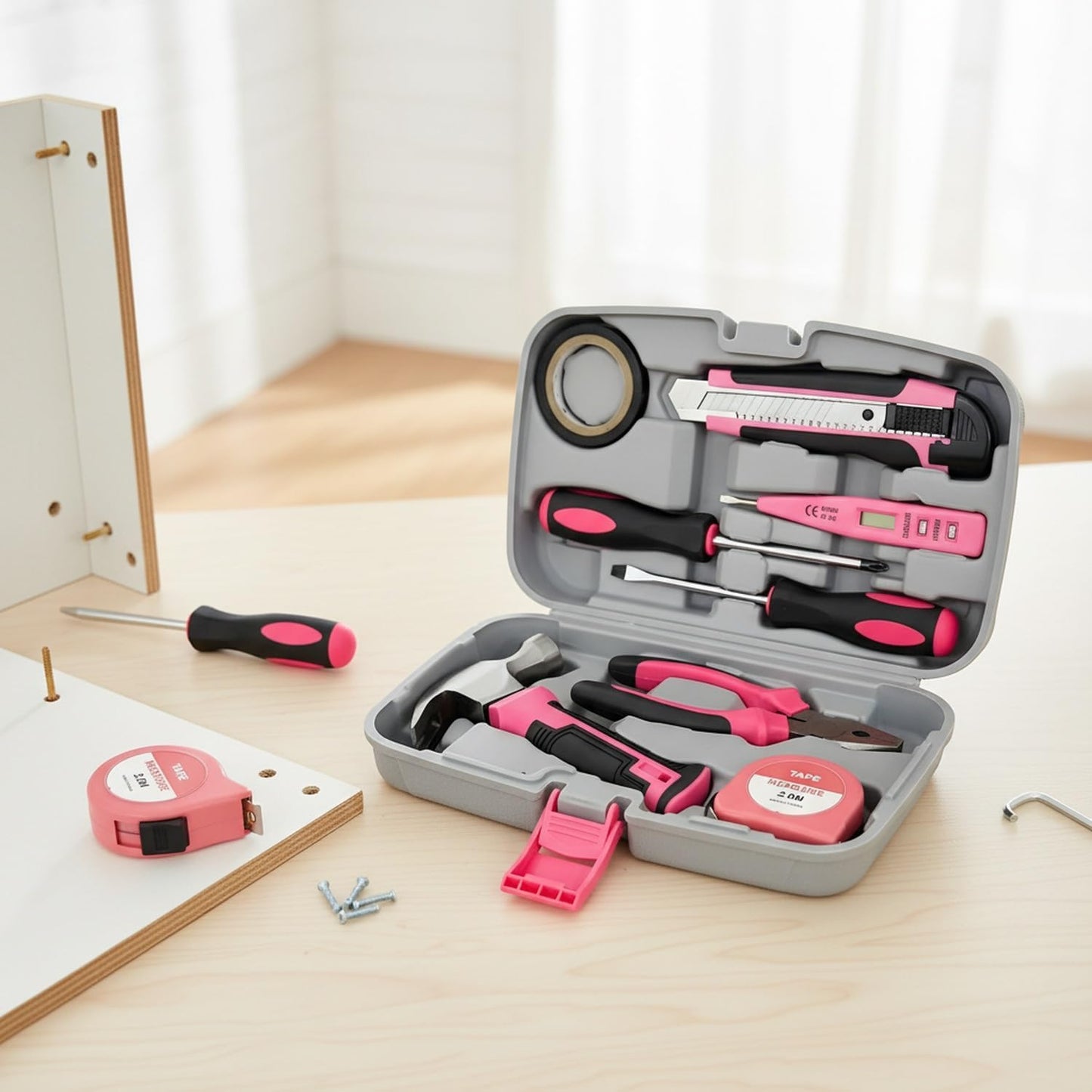 Manual Hand Tool Set Pink Chrome Vanadium Steel Household Furniture Assembly