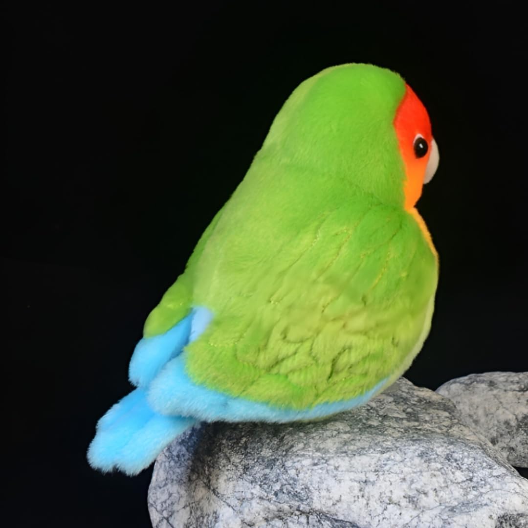 Realistic Green Peach Peony Parrot Plush 5.5'' Parrot Bird Stuffed Animal | Kawaii,Soft,Home Decor, Birthday Gift for Boys and Girls