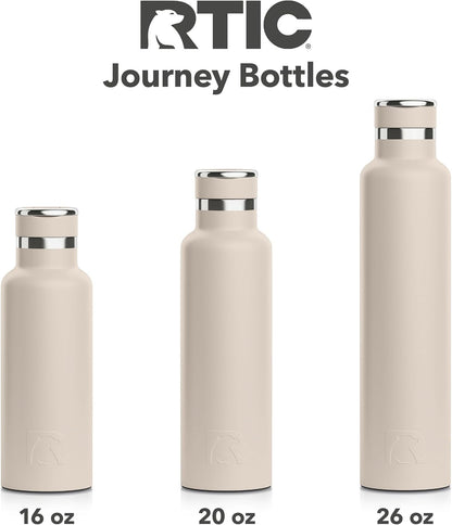 RTIC 16oz Journey Water Bottle Ceramic Lined Metal Stainless Steel Vacuum Insulated, BPA Free, Reusable, for Water, Hot and Cold Drinks, Travel, Sports, Camping, Peach Tea