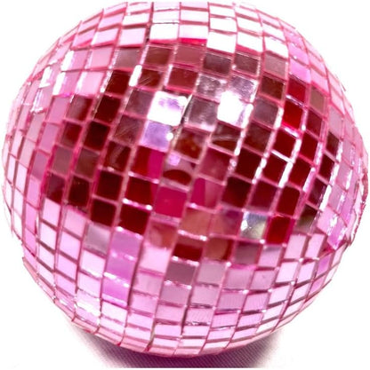 Pink Mosaic Mirror Ball | 3.5” Acrylic Disco Ball Ornament | Decorative Bowl Filler or Centerpiece Accent | Larger Than Baseball