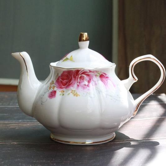 Tea Pot Handmade Ceramic Flowers (Pink)