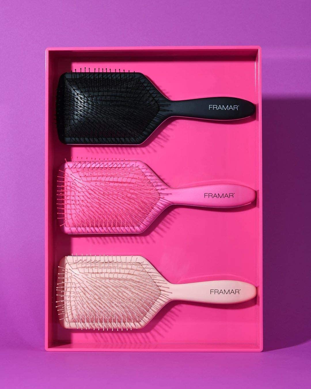 FRAMAR Paddle Hair Brush For Women – Wet Paddle Brush For Thick Hair, Wet Hair Brushes For Women, Pink Hair Brush Detangler – Reduces Breakage