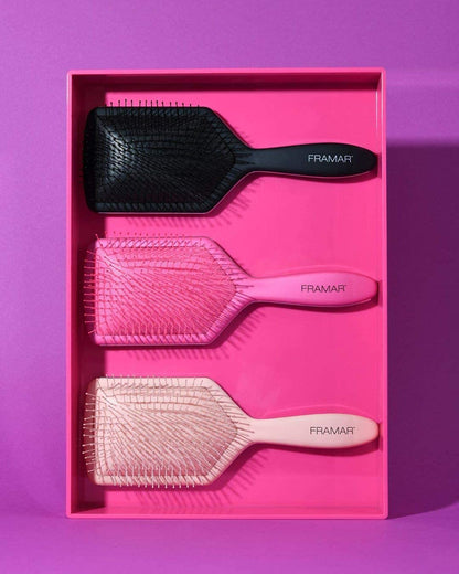 FRAMAR Paddle Hair Brush For Women – Wet Paddle Brush For Thick Hair, Wet Hair Brushes For Women, Pink Hair Brush Detangler – Reduces Breakage