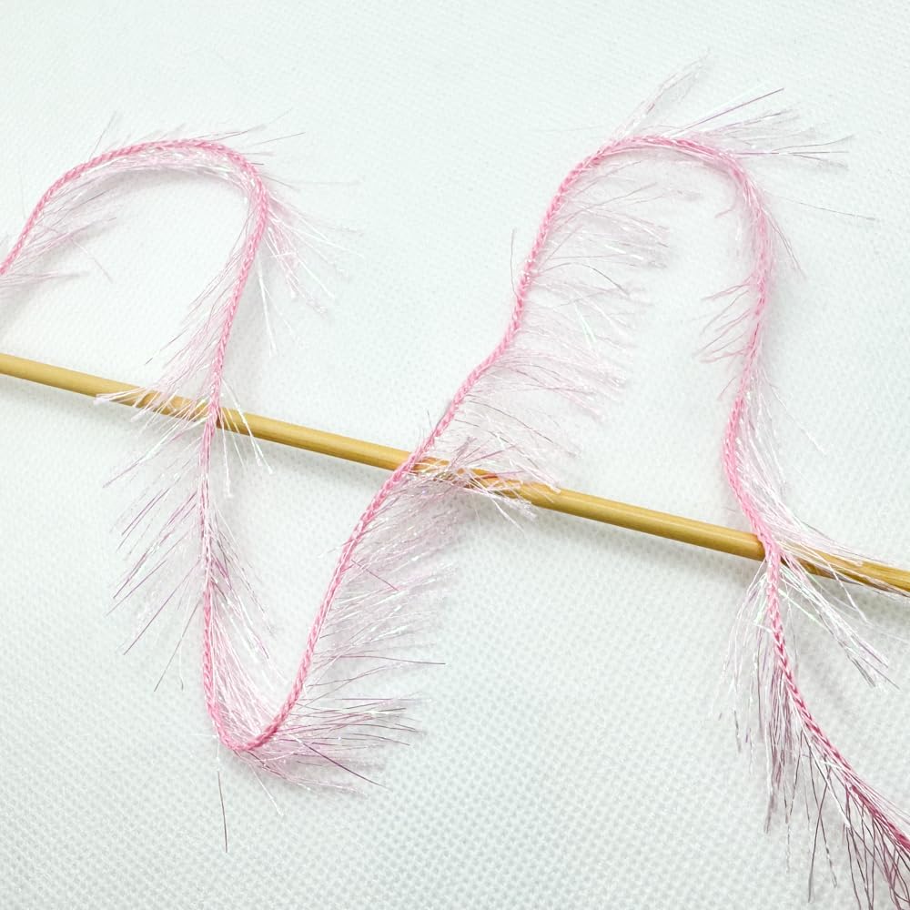 Eyelash Dazzle Fun Fur Yarn with Metallic Sparkle 100 Gram (3.53 Ounces) 120 Yards (110 Meters) (Pink - Iridescent)