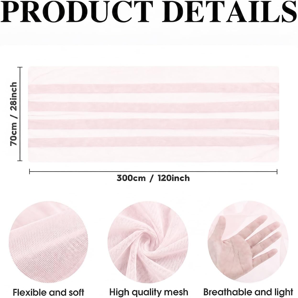 Artoid Mode 6Pcs Blushing Pink Gauze Table Runner 28x120Inch, Seasonal Sheer Kitchen Dining Holiday Wedding Birthday Baby Shower Table Decor for Home Party