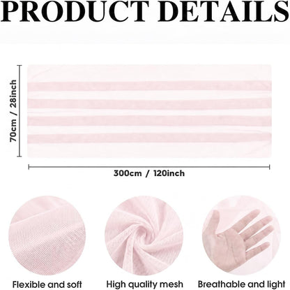 Artoid Mode 6Pcs Blushing Pink Gauze Table Runner 28x120Inch, Seasonal Sheer Kitchen Dining Holiday Wedding Birthday Baby Shower Table Decor for Home Party