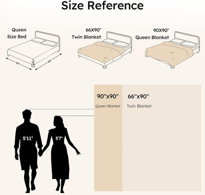 Unnivoll 100% Cotton Muslin Blanket Queen Size 90" x 90" for Bed Couch Summer Gauze Blanket for Adults Lightweight and Breathable Apricot
