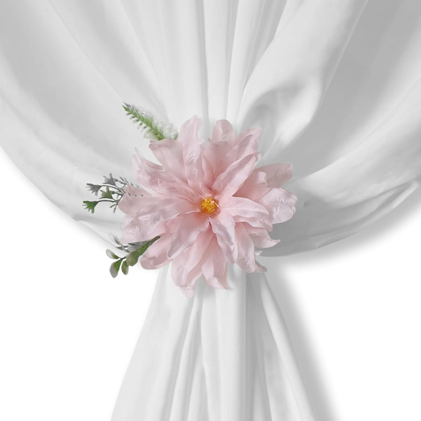 Cute Curtain Holdbacks 2 Pcs Decorative Tiebacks for Drapes, Tie Backs for Curtains, Natural Chic Window Treatments Home Decor Drapery Holder, Light Pink