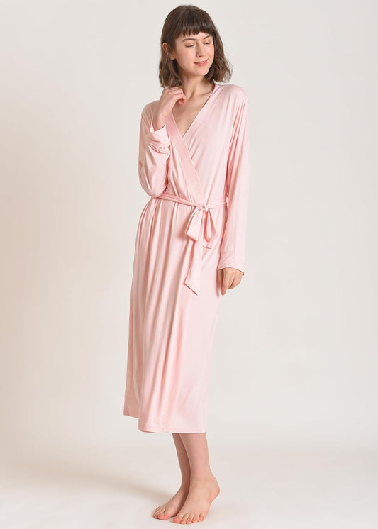 Latuza Women's Viscose Robes Long Sleeves Bathrobe with Pockets