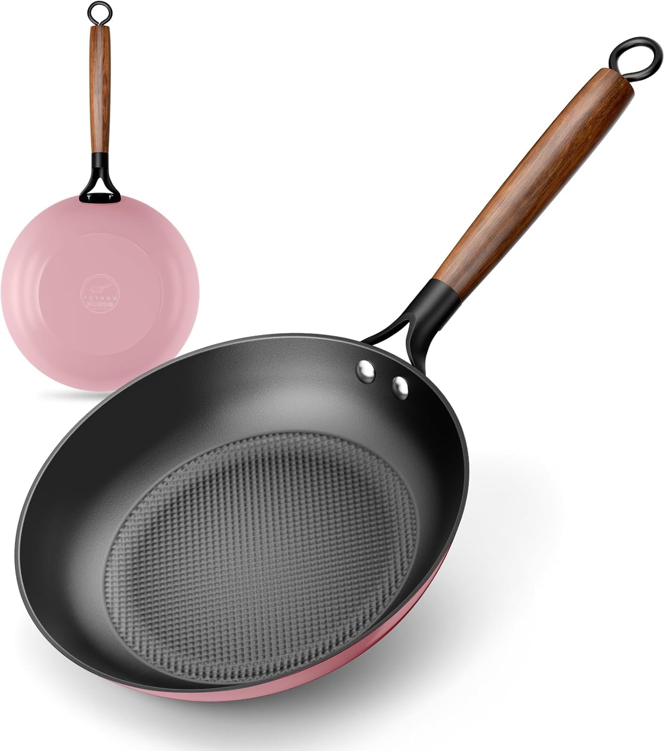YUTANN Nonstick Frying Pan, 8 inch Enameled Cast Iron Pan Kitchen Healthy Egg Fry Pan Omelette with Detachable Handle, Lightweight Pre-seasoned Cast Iron Skillet, Dishwasher & Oven Safe