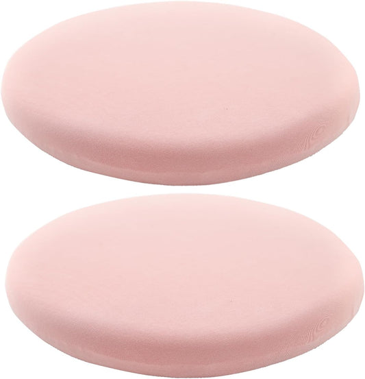 Pink 15.7 Inch 2 Pack Round Memory Foam Chair Pad, 1.8" Thick Anti-Slip Stool Cushion with Removable Cover for Extended Sitting, Comfortable Seat Cushion for Dining Room Kitchen Office