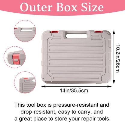 103Piece Pink Tool Set,Household DIY Tool Box for Women With Storage Case,Home, Office and College Dorm Toolkit of Starter Basic Ladies Tools