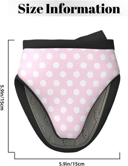 Oven Mitts Heat Resistant, Light Pink Polka Dot Print A Lining Silicone Mini Oven Mitts, Soft Kitchen Gloves Heat Resistant 500℉ for Cooking Baking Microwave with HangingLoop
