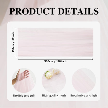 Artoid Mode Blushing Pink Gauze Table Runner 120 Inch 10FT, Seasonal Sheer Kitchen Dining Holiday Wedding Birthday Baby Shower Table Decor for Home Party