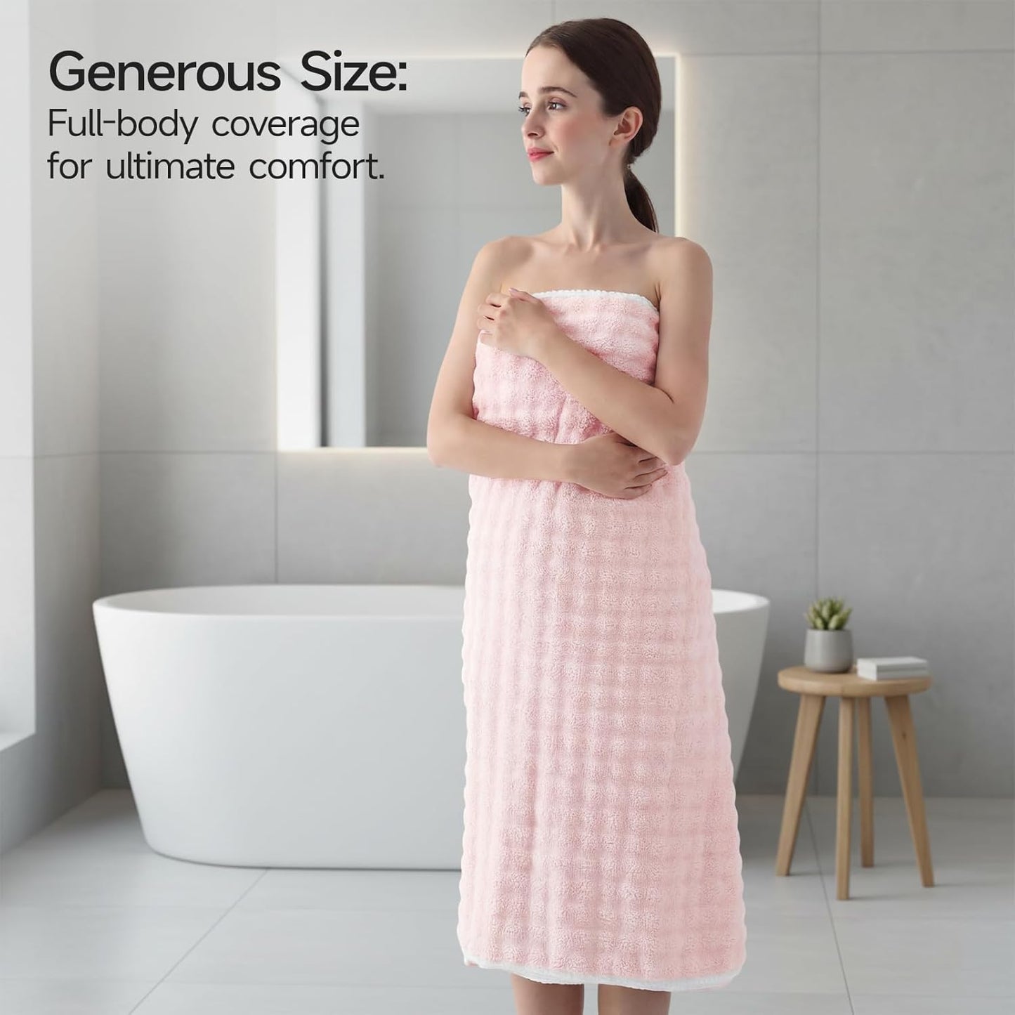 REDKISS Soft Bath Towel Sets 8-Piece, Microfiber Quick Dry & Absorbent, 35x70 in Large Bath Sheet 14x30 in Hand Towel, 12x12 in Washcloth, Pink Bathroom Towel Set