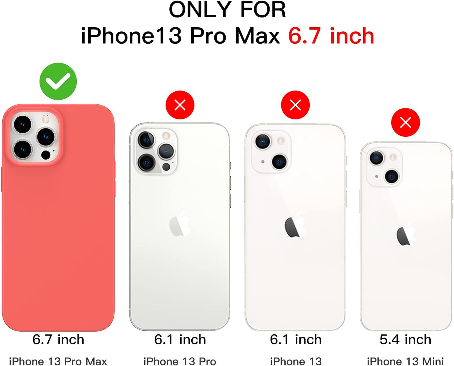 Designed for iPhone 13 Pro Max Case, Silicone Ultra Slim Shockproof Phone Case with Soft Anti-Scratch Microfiber Lining, [Enhanced Camera Protection] 6.7 inch (Peach)