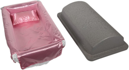 Loving Touch Small Ultra Strong and Safe Pet Casket for Dogs, Cats, and Other Animals with Pink Bedding & Pillow | Safe and Durable | Pet Memorial | Butyl Tape Sealing | (Small, Pink)