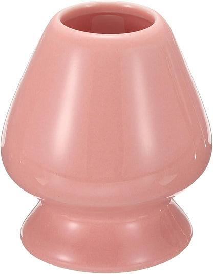 HARFINGTON Ceramic Chasen Stand 73mm Matcha Whisk Holder Teas Set Whisks Stand Traditional Matcha Tea Chasen Holder Tea Set Accessories for Tea Tasting, Pink