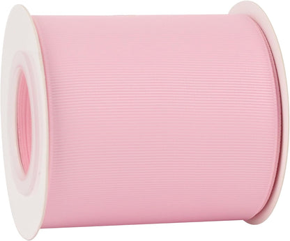 MEEDEE Pink Grosgrain Ribbon 3 Inch Grosgrain Hair Ribbons 10 Yards Per Roll Light Pink Baby Shower Ribbon for Cheer Bow, Hair Bow Supplies Wide Ribbons for Crafts, Sewing, Scrapbooking