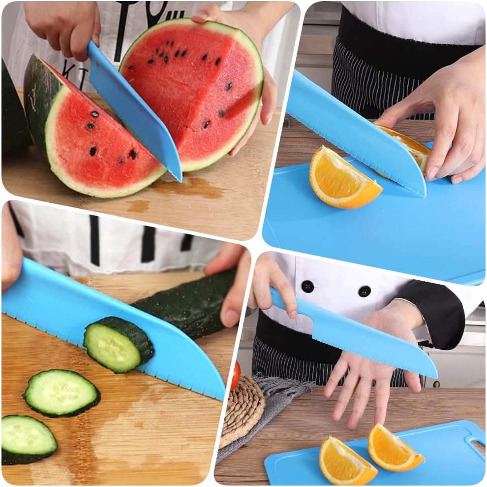 jawbush 11" Professional Plastic Lettuce Knife with Serrated Edges for Cutting Salad Fruit Cake Bread Brownie Lasagna or Various Veggies, Pizza Cutter, Nylon Knife for Nonstick Pans, 2 Pack Pink